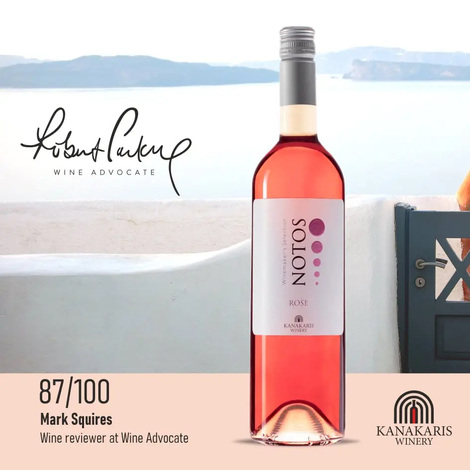 Robert Parker – The Wine Advocate 87/100 for Notos Rosé